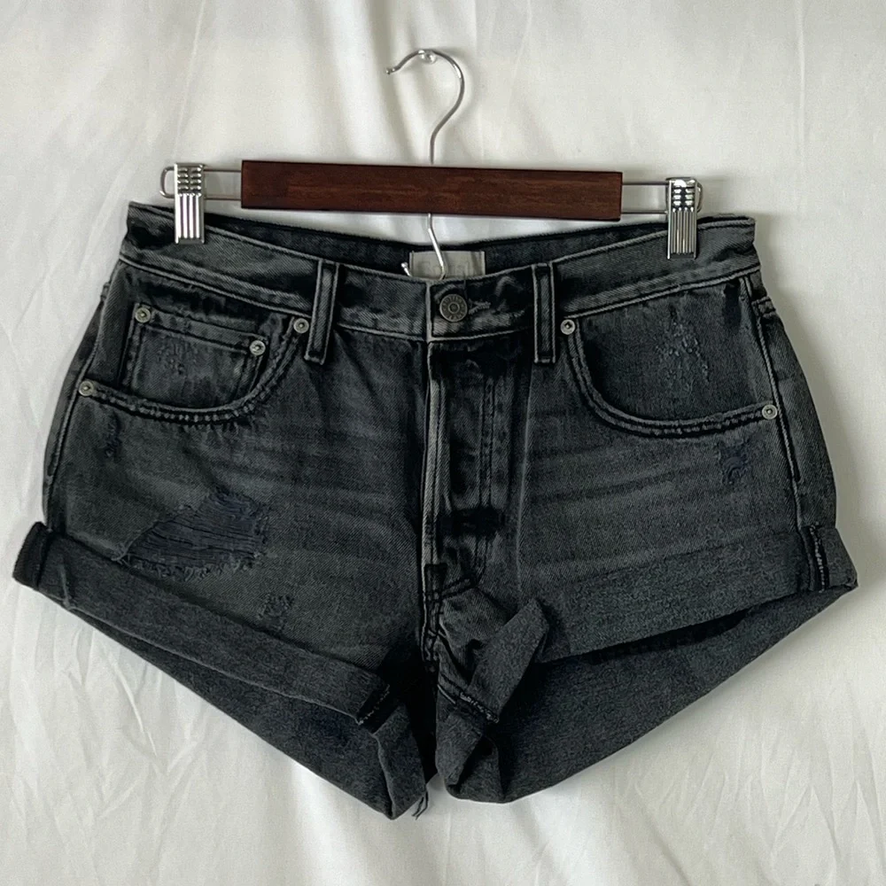 Boyish The Cody High Rise Shorts In Indigo Size 26